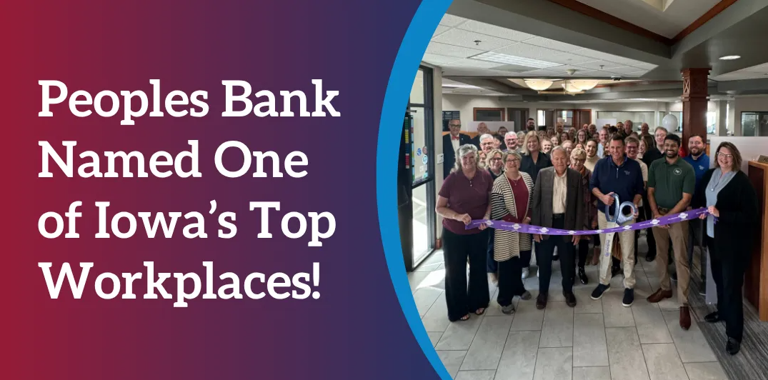 Peoples Bank named Top Workplace by the Des Moines Register